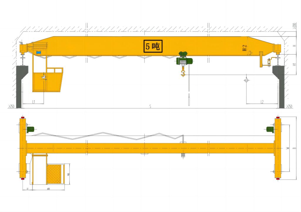 5噸單梁起重機(jī)結(jié)構(gòu)圖