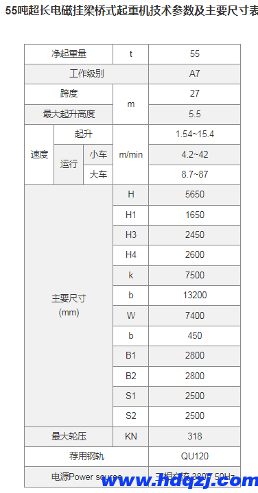 超長電磁掛梁橋式起重機(jī)