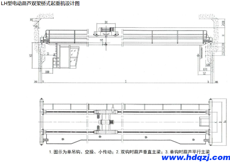 LH型電動葫蘆雙梁橋式起重機(jī)